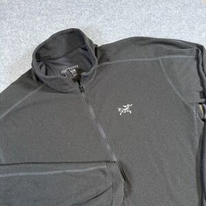 Arc'teryx Pullover Mens XL Black Polartec 1/4 Zip Fleece Hiking Long Sleeve